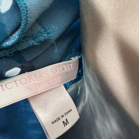 Y2K Victoria's Secret Very Sexy Babydoll Top Medium Women Silk Blue Velvet Fairy - Picture 5 of 9